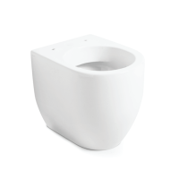 Kerasan Flo унитаз NEW напольный БЕЗОБОДКОВЫЙ 53см, цвет белый (крепить на силикон или на крепеж 762901)