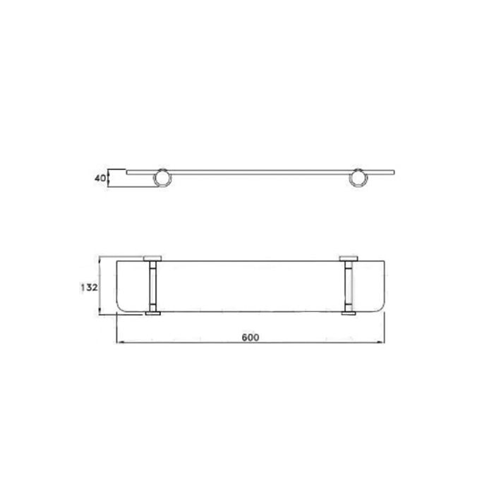 Stella Lucilla Полочка стеклянная под зеркало 60 см 1065 цвет: хром