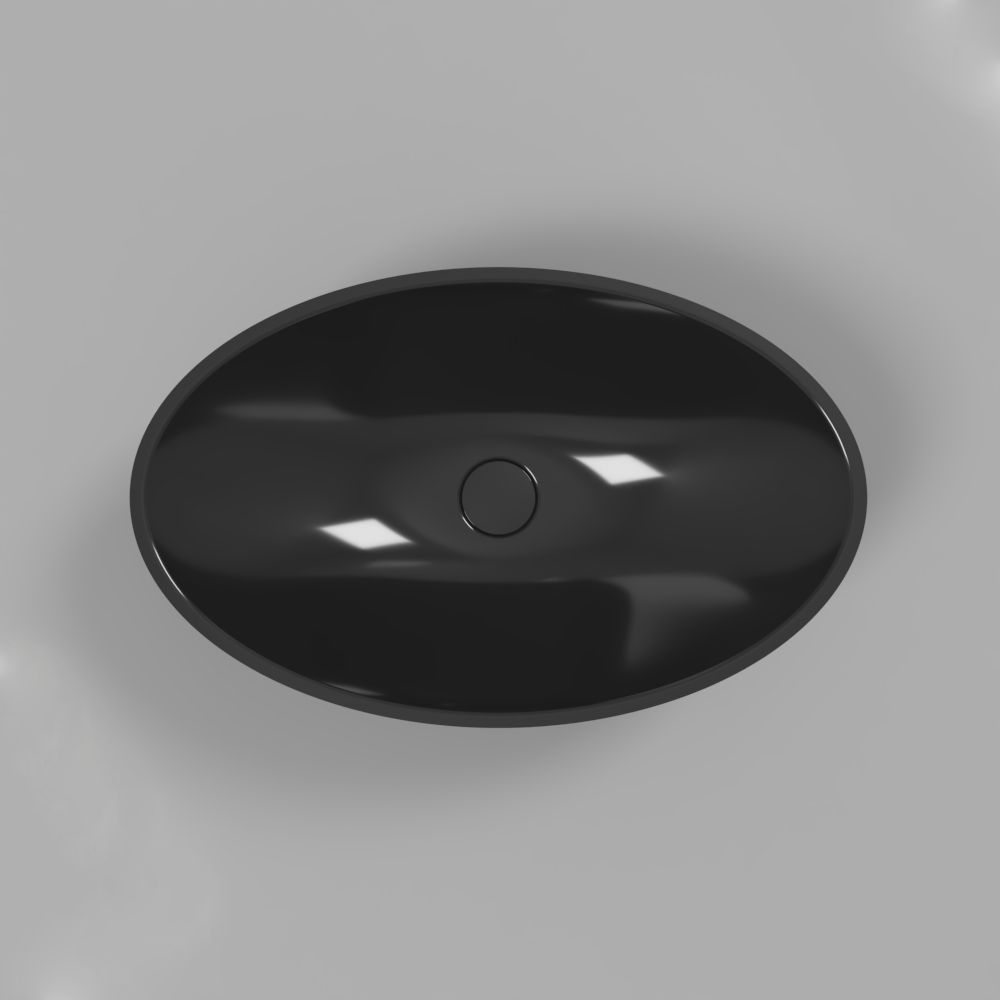 Умывальник WHITECROSS Aquamarine 56x35 (черный глянец) иск. камень Умывальник WHITECROSS Aquamarine 56x35 (черный глянец) иск. камень