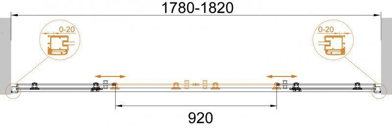 Душевая дверь в нишу CEZARES ANIMA BF-2