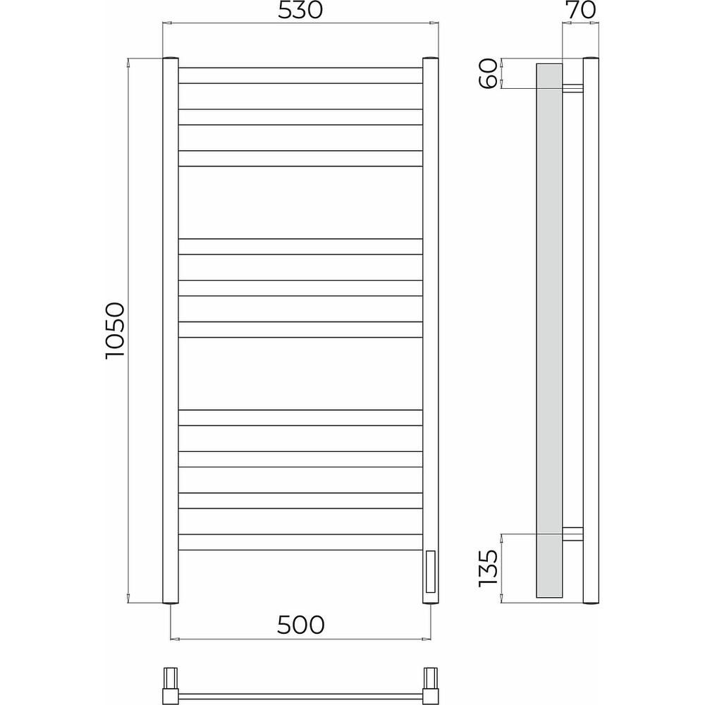 Полотенцесушитель электрический Terminus Ното П10 50х105, артикул 4670078544490