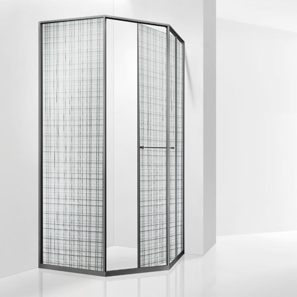 Душевой уголок RGW SV-82Gr "R" (Черная вуаль, 1000x1000)