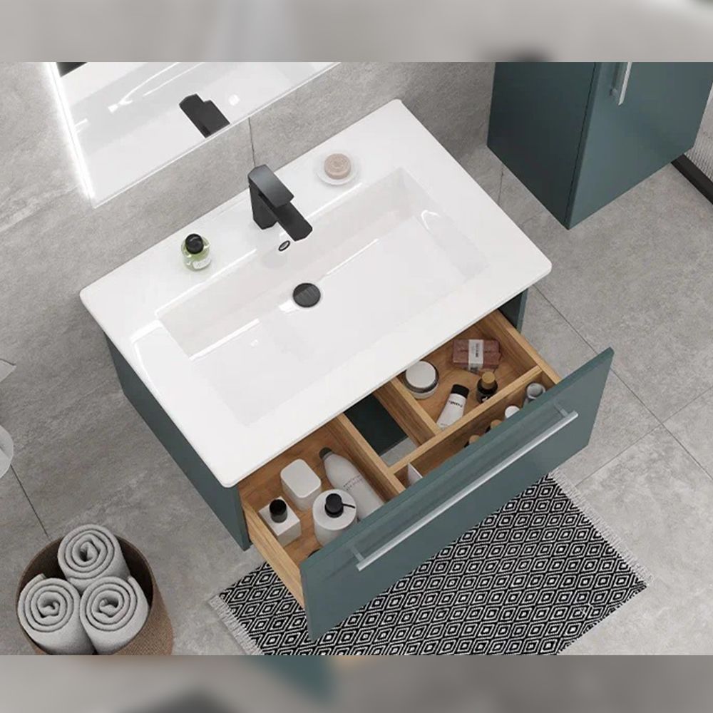 Тумба с раковиной подвесная Velvex Posse tp.POS.OSK.75.1Y верде/дуб золотой, 75 см, артикул tp-POS-OSK-75-1Y верде/дуб золотой-com