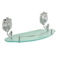 CLEOPATRA Полка c галереей, L40 см, стекло матовое/хром