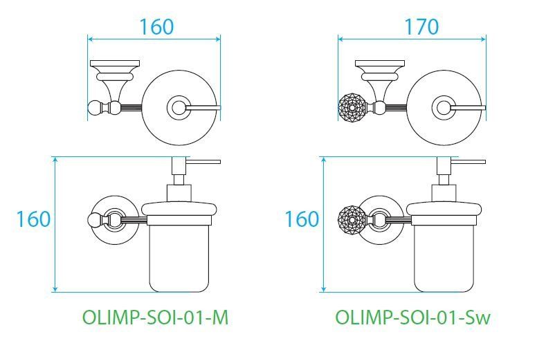 Диспенсер для мыла подвесной OLIMP-SOI Диспенсер для мыла подвесной OLIMP-SOI