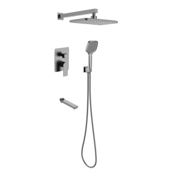 Душевая система встраиваемая 7в1 Voda NEVA 7in1NVGM, оружейная сталь