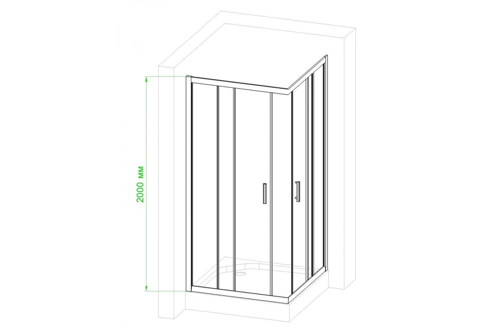 Душевой уголок Royal Bath RB HPD-C 105х105х200 (матовое), артикул RB105HPD-C