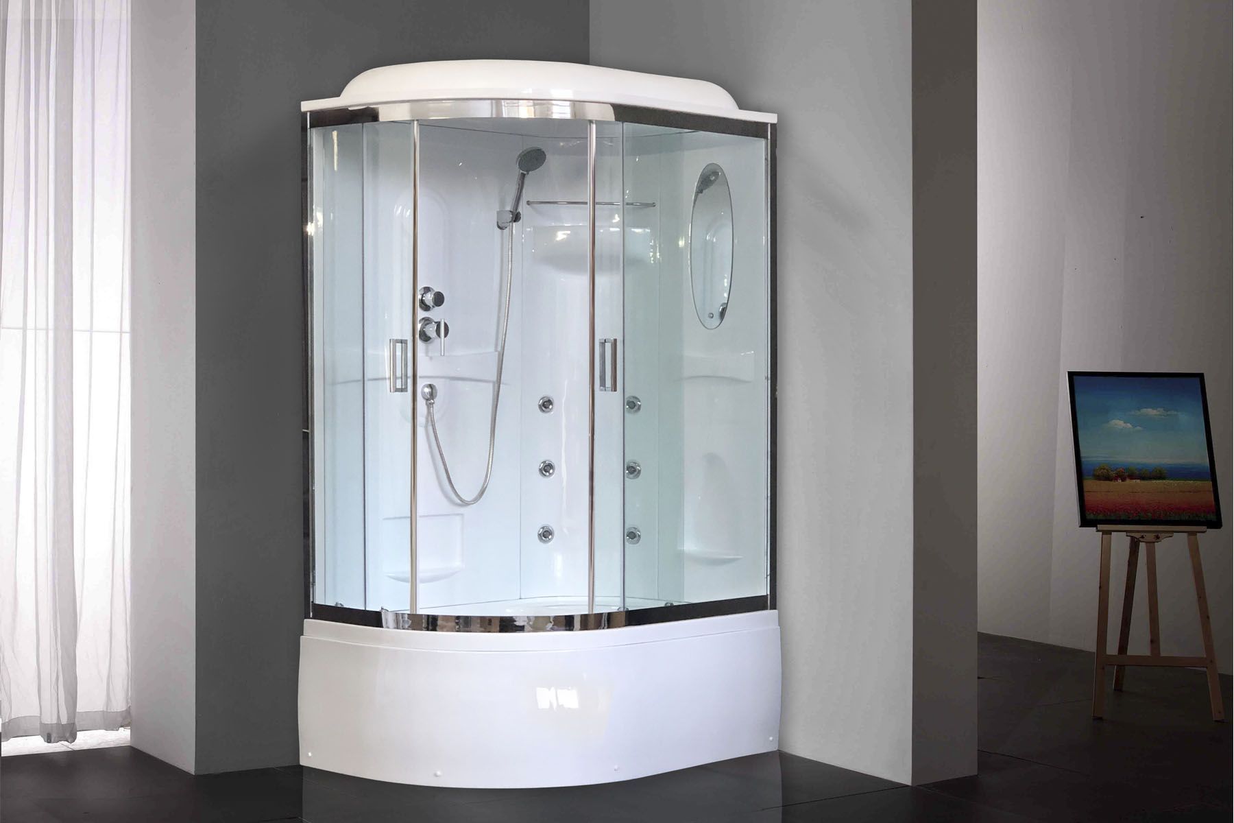 Душевая кабина Royal Bath RB 8120BK2-T-CH (прозрачное) правая Душевая кабина Royal Bath RB 8120BK2-T-CH (прозрачное) правая