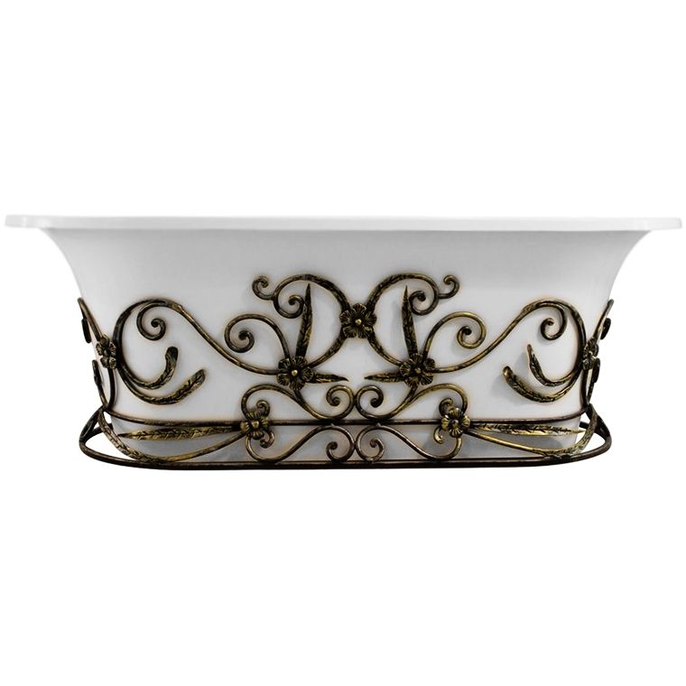 Ванна из искусственного камня Эстет Лион 174x80 Белая