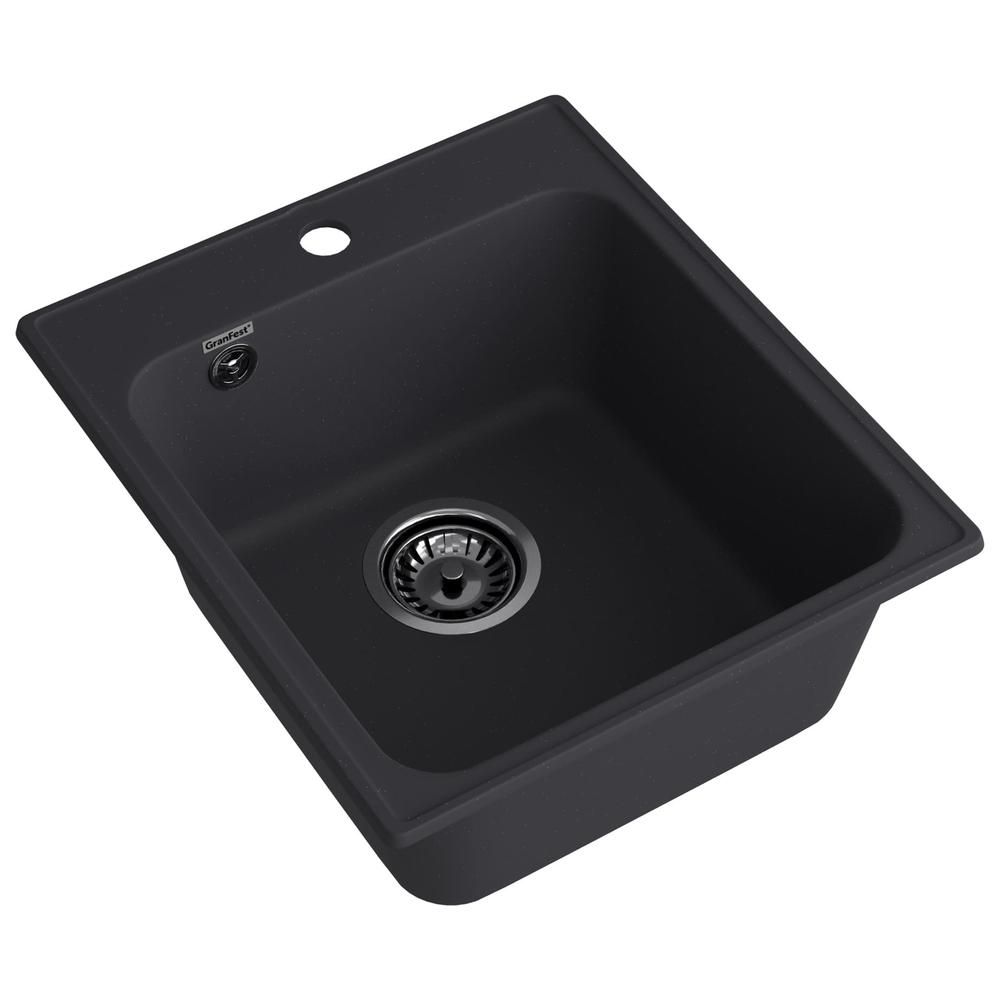 Кухонная мойка GranFest QUARZ 17, черный, артикул 17 черный