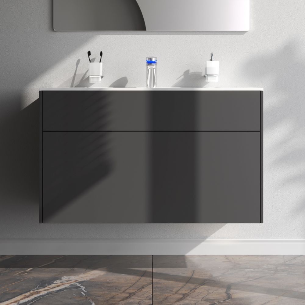 M50AFHX1003GM Inspire V2.0, База под раковину, подвесная, 100 см, 3 ящика, push-to-open, графит мато M50AFHX1003GM Inspire V2.0, База под раковину, подвесная, 100 см, 3 ящика, push-to-open, графит мато