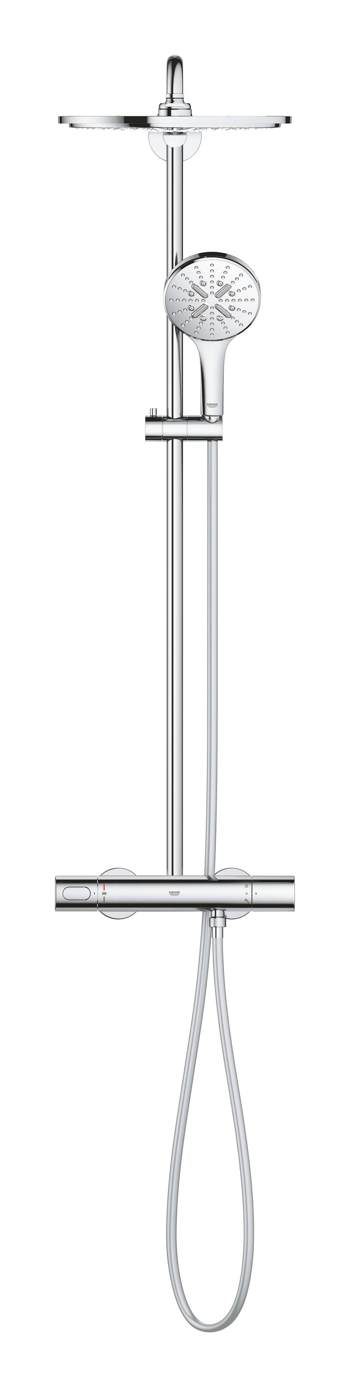 Душевая система GROHE Rainshower SmartActive 310 Cosmopolitan, круглый, 1 режим струи, с термостатом, хром (27966001)