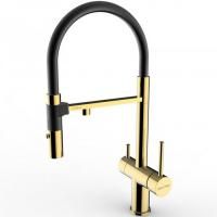 Смеситель для кухни Paulmark Magneto Ma213118-G Золото Черный