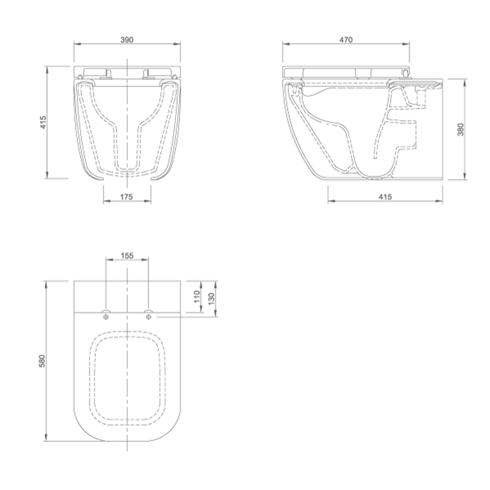 KNIEF Glam Унитаз подвесной безободковый 58х39х37 см, с сиденьем микролифт петли хром цвет белый матовый