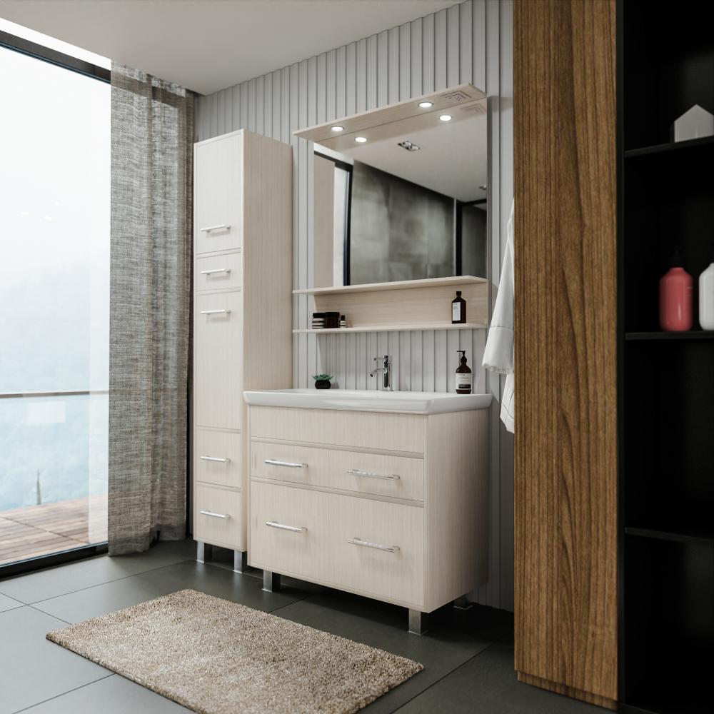 Зеркало Бриклаер ЧИЛИ 90 см, светлая лиственница, артикул 4627125414961