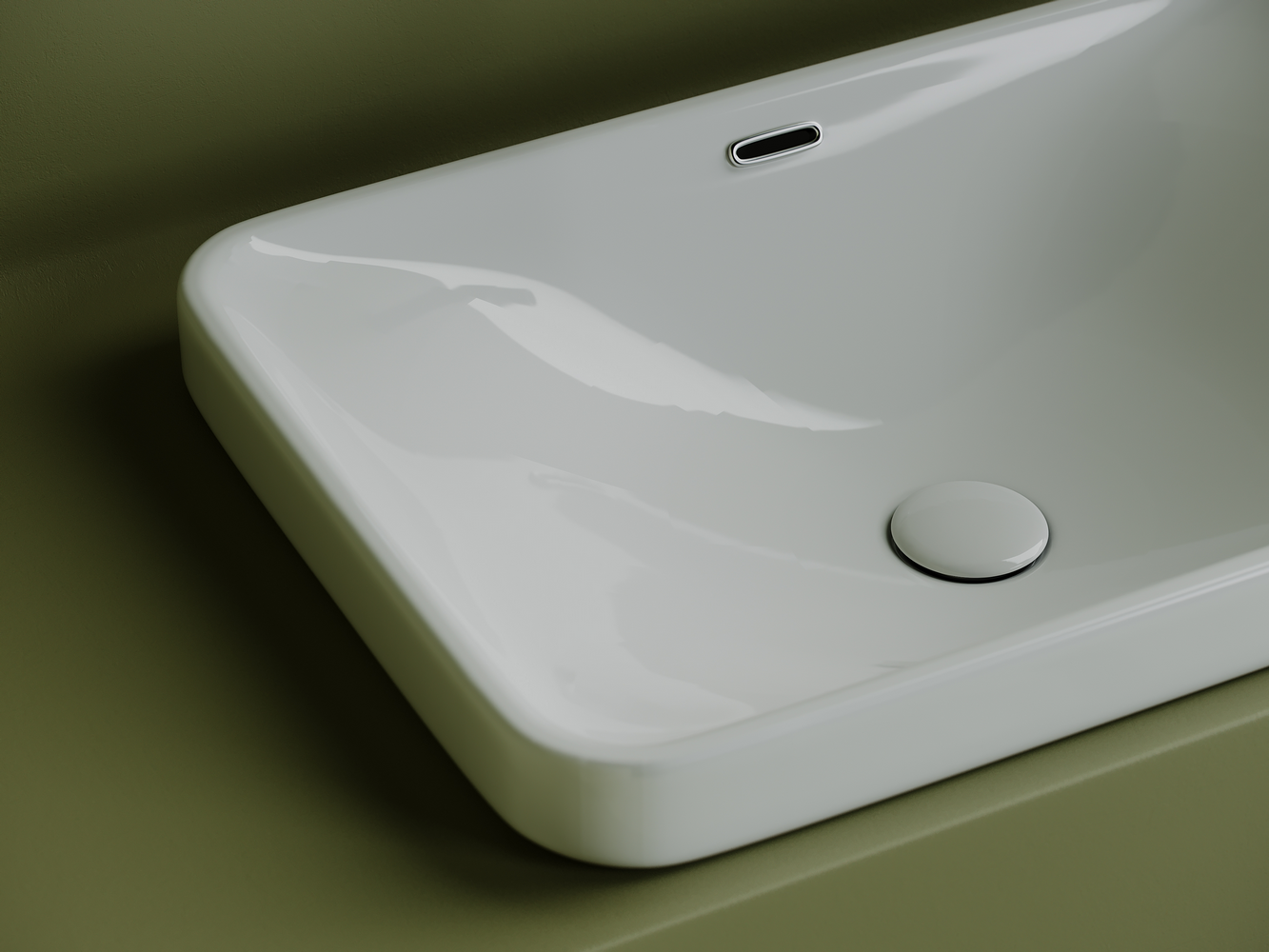 Умывальник прямоугольный встраиваемый сверху в столешницу Элемент (Element) 605x415x185мм, артикул CN5041