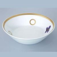 THG CAPUCINE MAUVE DECOR OR Блюдо керамическое ø130 мм., настольное, декор золото/лиловый, цвет белый THG CAPUCINE MAUVE DECOR OR Блюдо керамическое ø130 мм., настольное, декор золото/лиловый, цвет белый