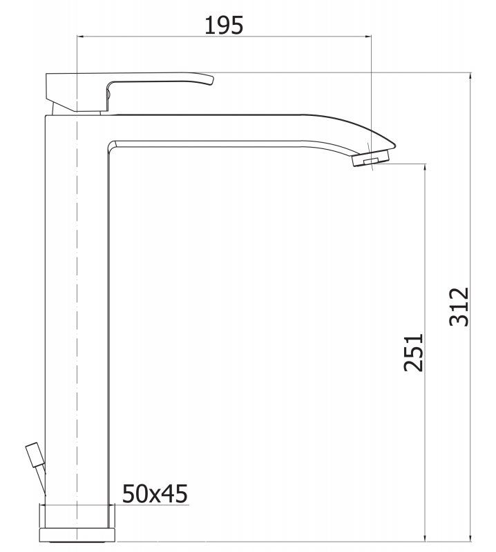 Смеситель для накладной раковины CEZARES LIVELLO-LSM1-A-01-W0