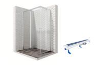 Душевой уголок Ambassador Kingston 14011101-ST9, прямоугольный, линейный трап, 120х80