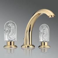 THG NAIADE Смеситель для раковины на 3 отверстия, с донным клапаном, цвет Soft gold