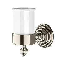 Devon  Diamond Стакан керамический белый   для зубных щеток, держатель цвет никель блестящий