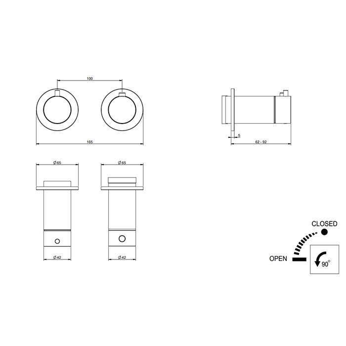 Gessi Ingranaggio Встраиваемый термостат для душа, с 1 выходом, (внешние части), цвет Black XL