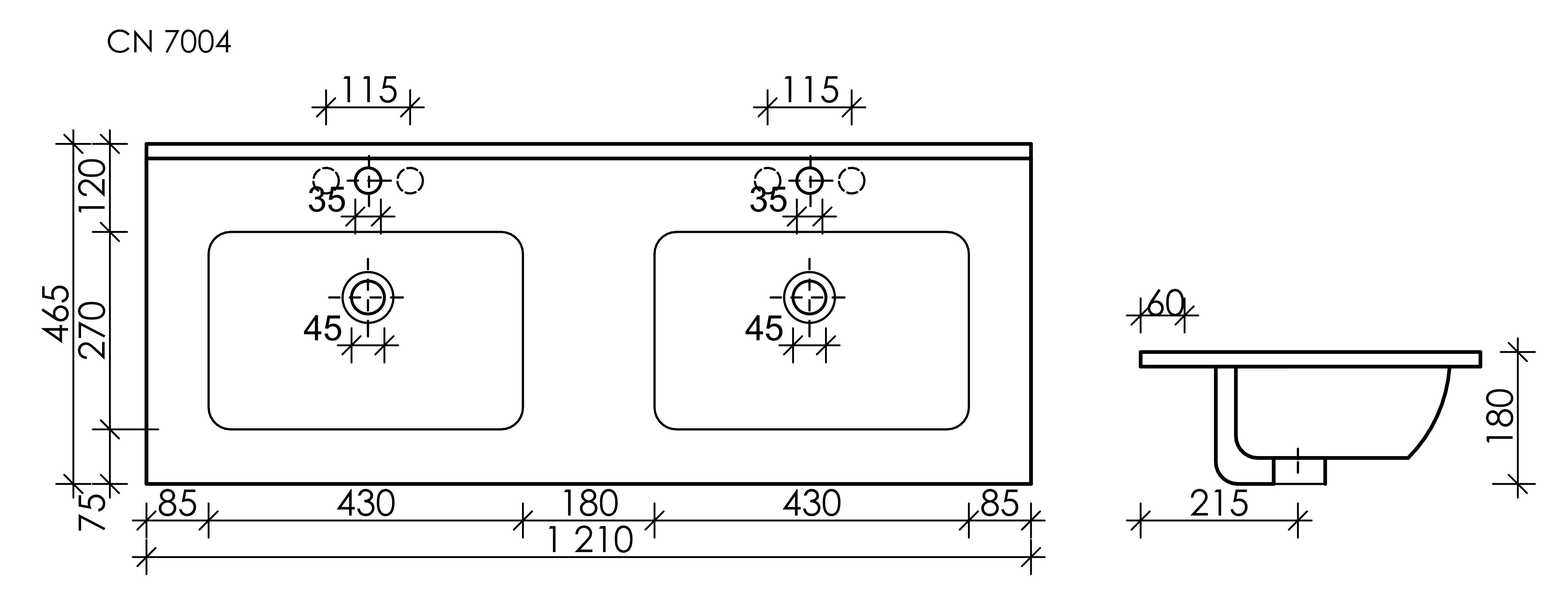 Умывальник накладной прямоугольный Element 1210*465*180мм CN7004 Умывальник накладной прямоугольный Element 1210*465*180мм CN7004