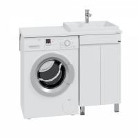 Тумба под раковину над стиральной машиной напольная "Марс "48" двери, (ум. Юпитер 1100*500 литой мрамор)