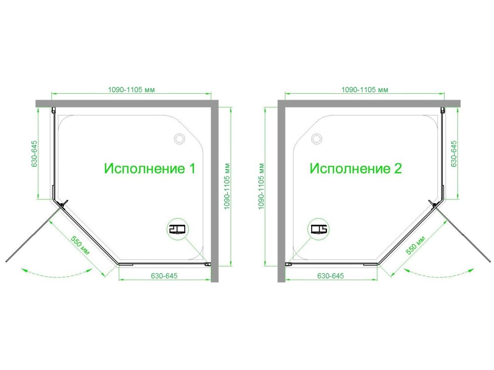 Душевой уголок Royal Bath RB 110TR-C-BL  110х110х200 (матовое), артикул RB110TR-C-BL