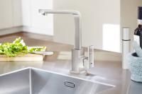 Смеситель для кухни GROHE Eurocube, суперсталь (31255DC0) Смеситель для кухни GROHE Eurocube, суперсталь (31255DC0)