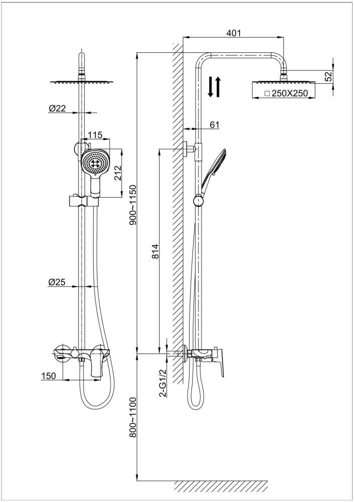 Душевая система DK Rhein Reisling (DA1273701B03), артикул DA1273701B03