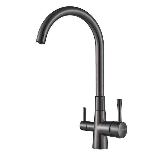 Смеситель для кухни с подключением фильтра Shevanik S428T, оружейная сталь