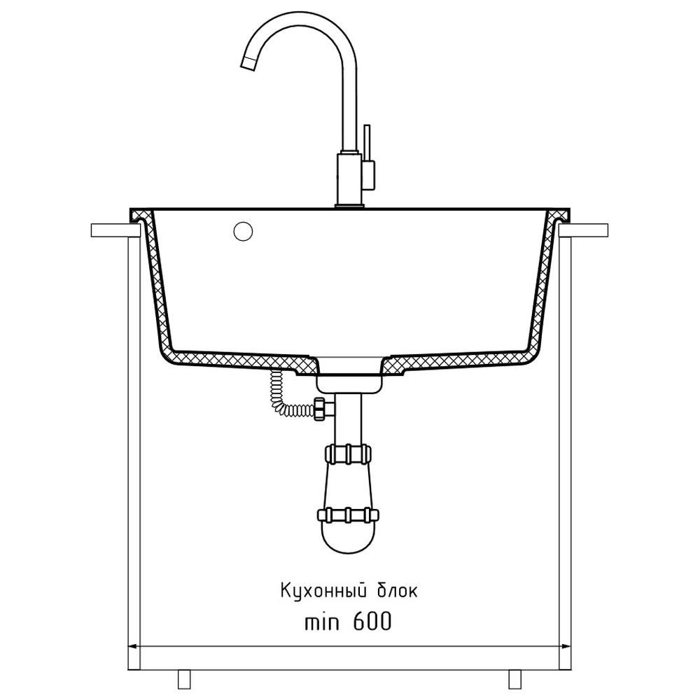 Кухонная мойка GranFest URBAN 658, серый, артикул 658 серый