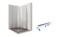 Душевой уголок Ambassador Diamond 12011102-ST7, полукруглый, линейный трап, 100х100