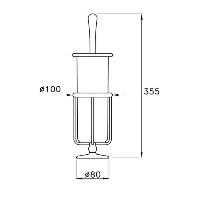 Stella Italica Ершик напольный с керамической колбой 1054 цвет: хром