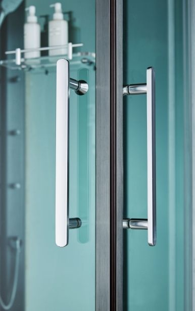 Душевой бокс SSWW BU610 L 140x140 с баней профиль Голубой сапфир матовый задняя стенка зеркальная