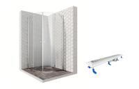 Душевой уголок Ambassador Diamond 12011102-ST8, полукруглый, линейный трап, 100х100