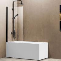 Шторки на ванну Vincea Душевая шторка на ванну VSB-11800CLB, 800*1400, черный, стекло прозрачное,