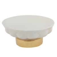 OLIVIA Mыльница настольная, керамика белая, золото