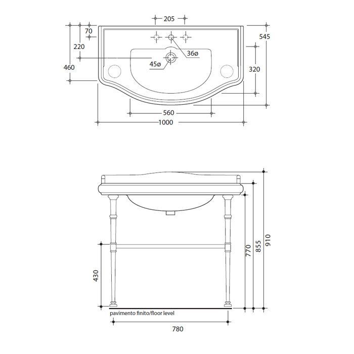 KERASAN Retro Крепление для раковин, артикул 7602