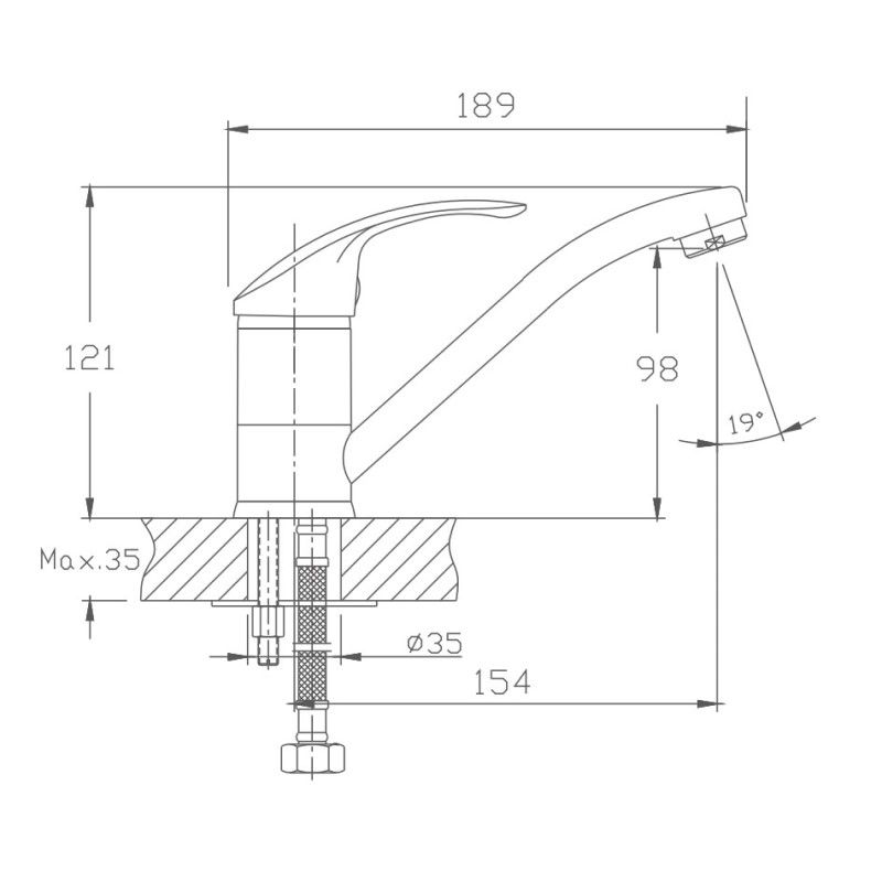Смеситель для кухни Haiba HB4536, хром