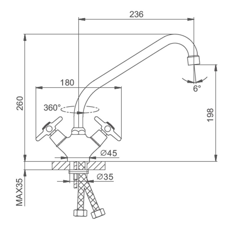 Смеситель для кухни Splenka S80.41, хром