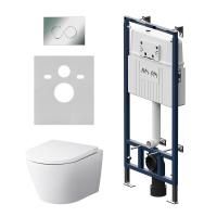 IS100151.741701 Инсталляция MasterFit с клав L глянц хром с подвес унит Sense FlashClean с сид IS100151.741701 Инсталляция MasterFit с клав L глянц хром с подвес унит Sense FlashClean с сид