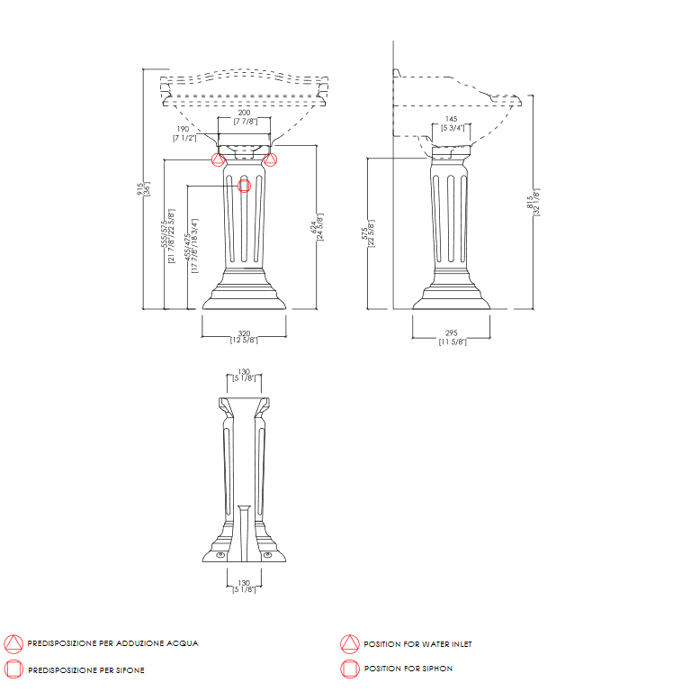 Devon Cambridge Пьедестал для раковины, цвет: белый