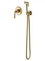 Смеситель с гигиеническим душем встраиваемый WONZON & WOGHAND STEAM, Брашированное золото (WW-88849008-BG)