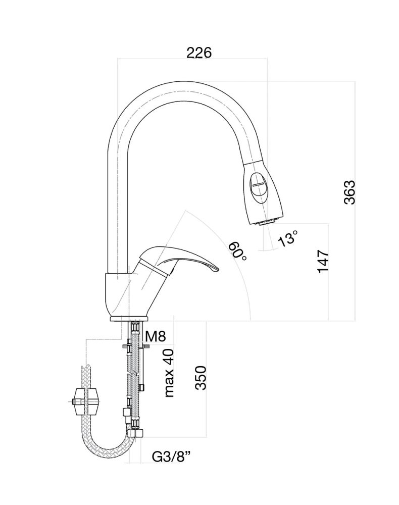 Смеситель для кухни Fiore NEXUS 43CR4397, хром, артикул 43CR4397