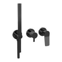 Bongio GIO2 Смеситель встроенный для душа с ручной лейкой, цвет: черный матовый (без встраиваемой части 0969000DP)