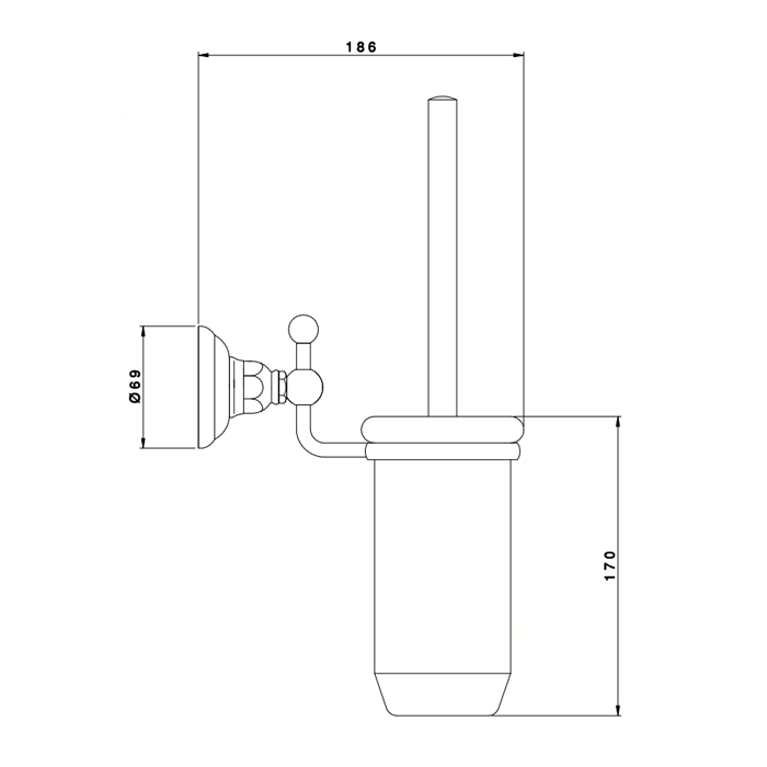 Nicolazzi Accessori Classica Туалетный ёршик настенный, цвет: хром