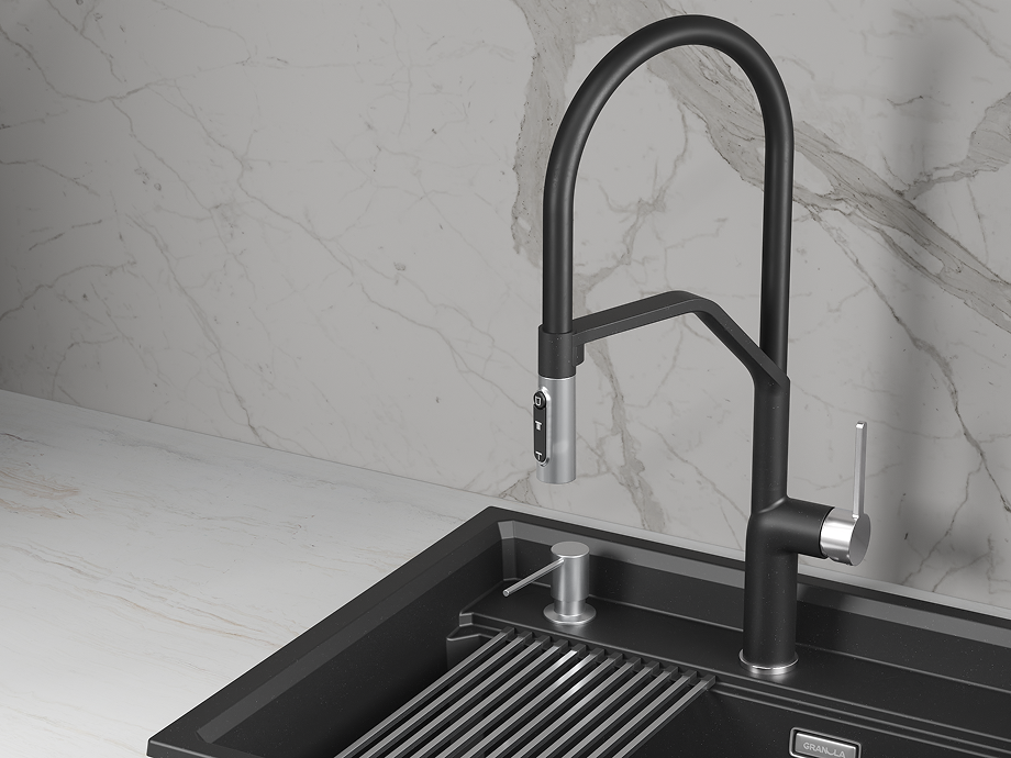 Смеситель для кухни GRANULA (9012, ШВАРЦ), артикул 9012, ШВАРЦ