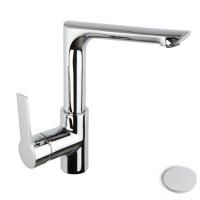 FIMA|Carlo Frattini Mast Смеситель для раковины, вращающийся излив, с донным клапаном, цвет белый матовый